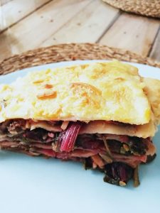Receta fácil de lasaña de acelgas rojas