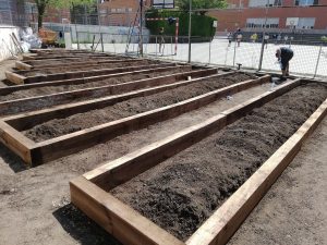 Huerto a medida en estructura: bancal de delimitación